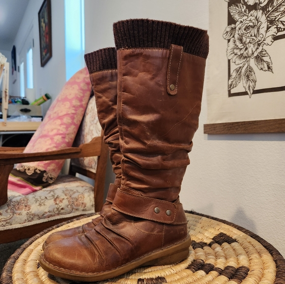 Aldo lovely taupe-brown boots 7 with knit band detail - Picture 6 of 11